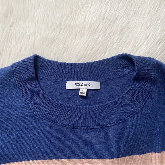 Madewell Lightweight Pocket Pullover Sweater in Stripe Navy - Picture 5 of 7